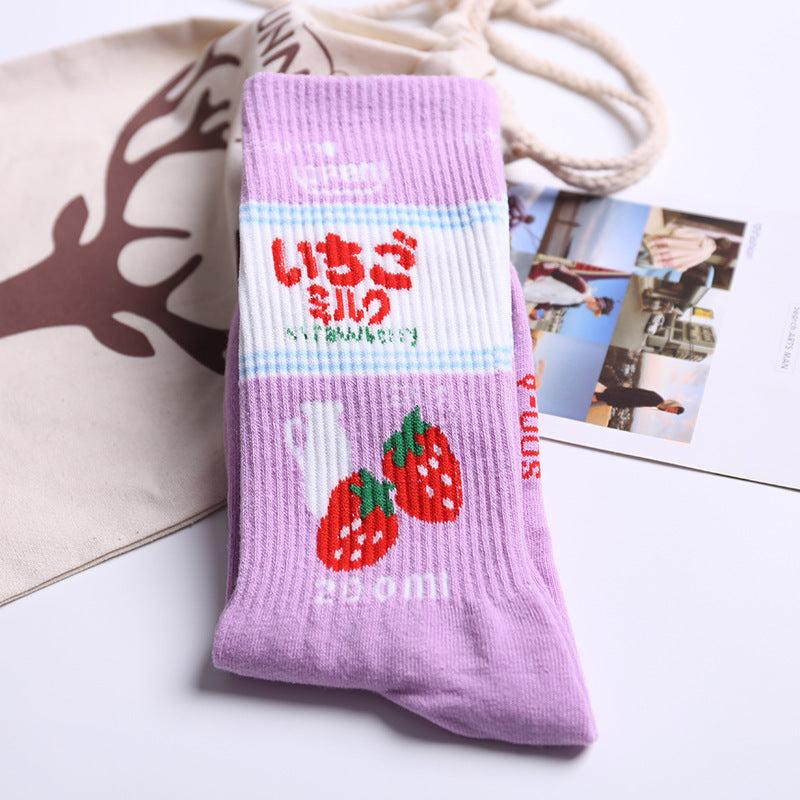 Milk Biscuit Tomato Cartoon Socks