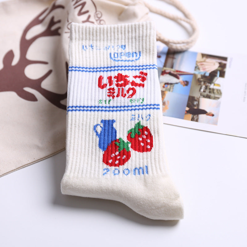 Milk Biscuit Tomato Cartoon Socks