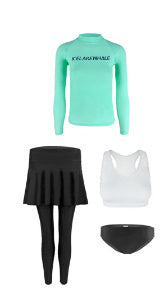Women's Casual Diving Long Sleeved Swimsuit Split Set