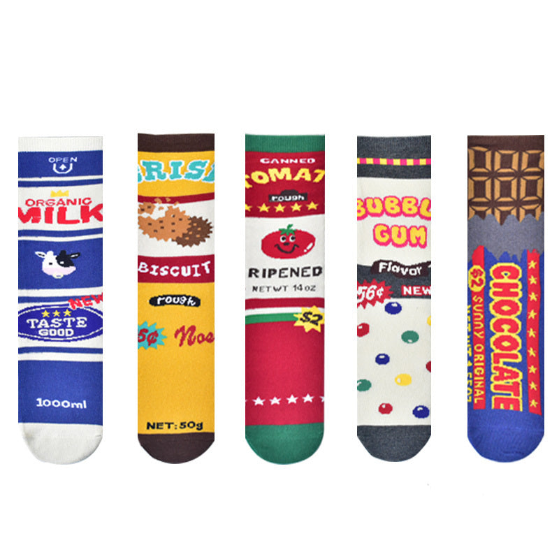 Milk Biscuit Tomato Cartoon Socks