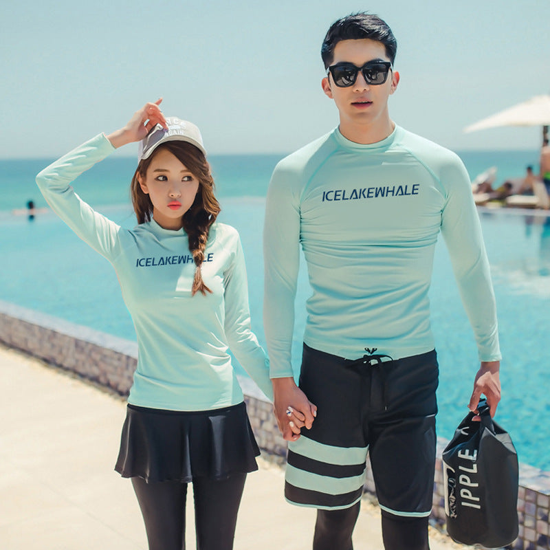 Women's Casual Diving Long Sleeved Swimsuit Split Set