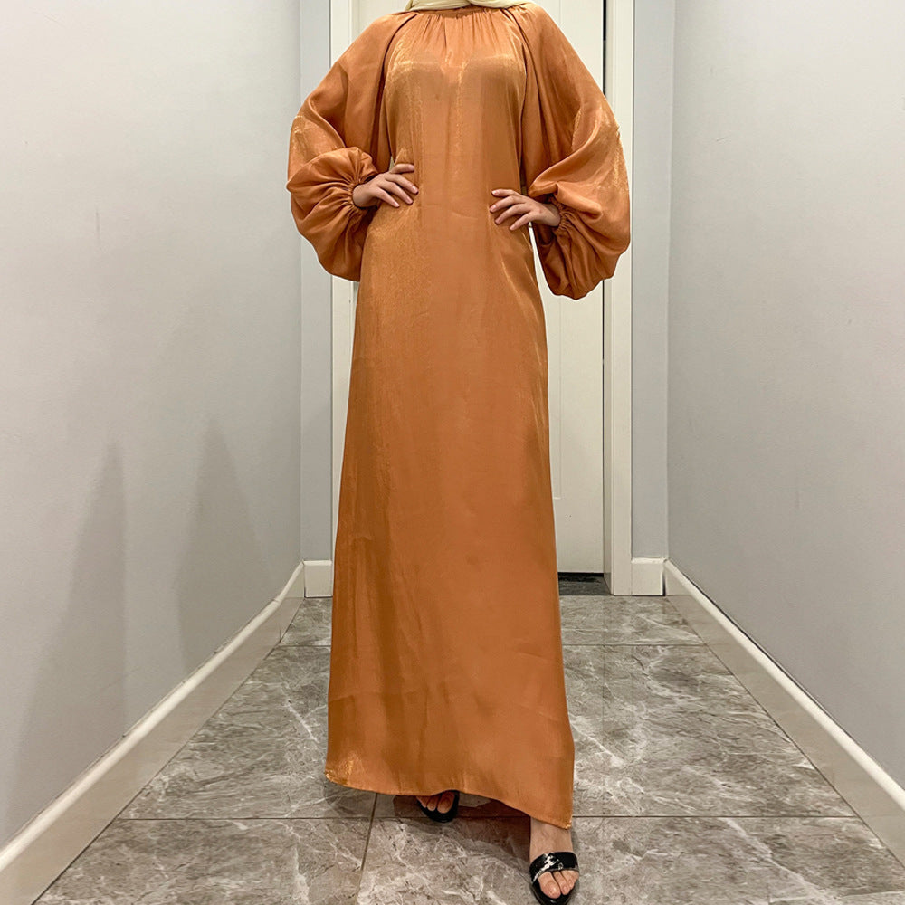 Southeast Asia Women's Dress Lantern Sleeve Middle East Muslim Robe