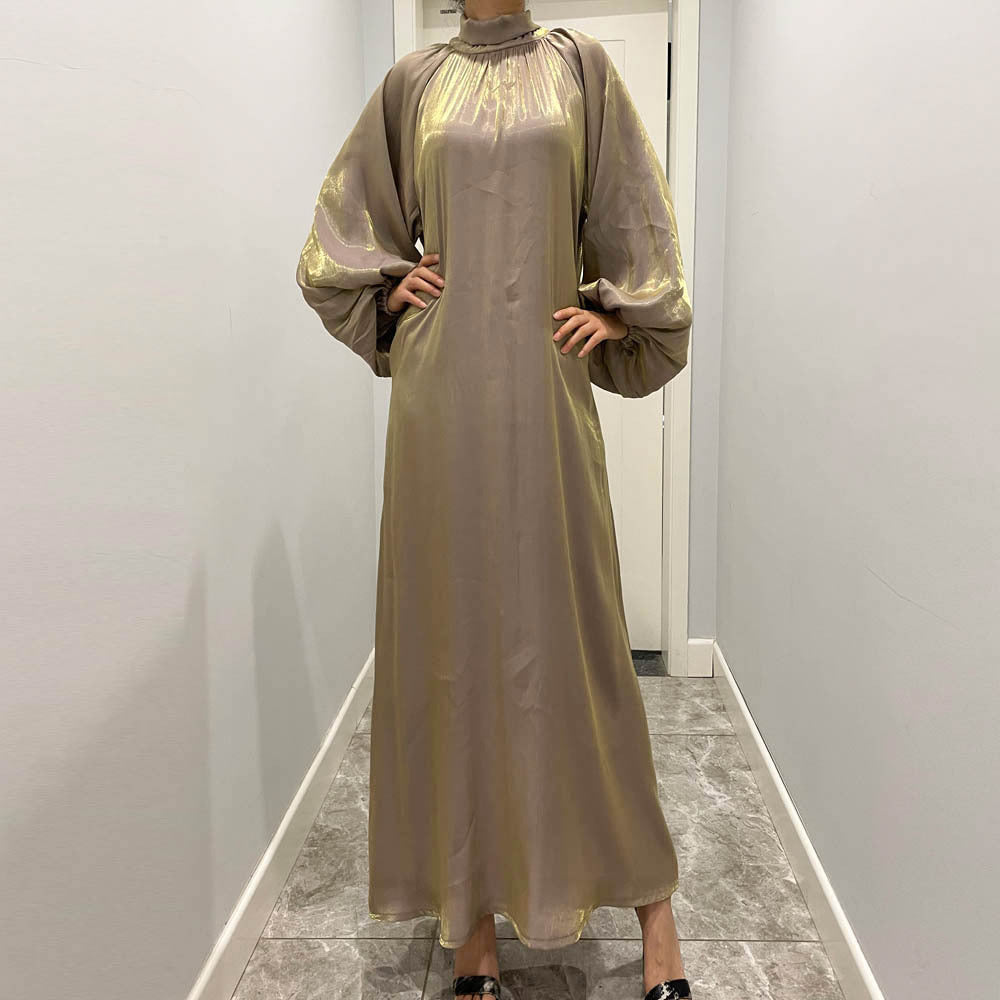 Southeast Asia Women's Dress Lantern Sleeve Middle East Muslim Robe