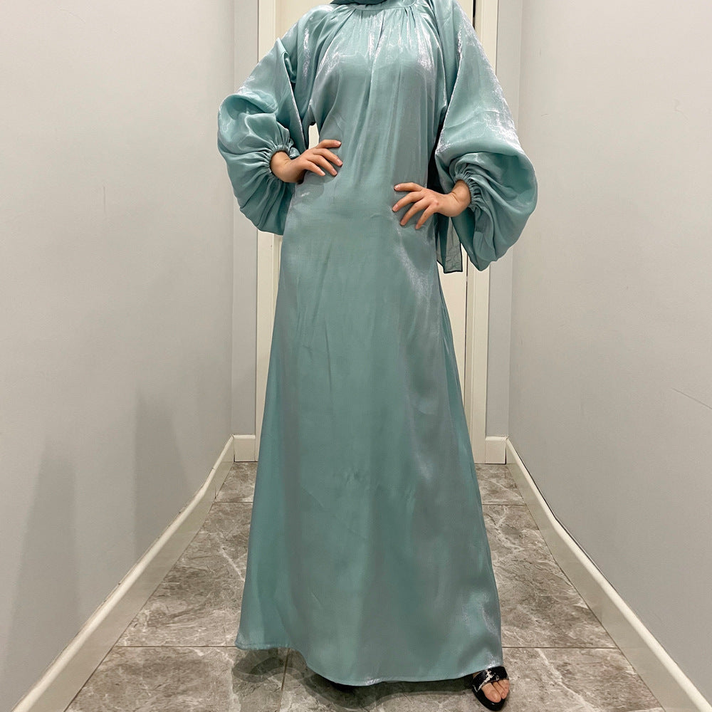 Southeast Asia Women's Dress Lantern Sleeve Middle East Muslim Robe