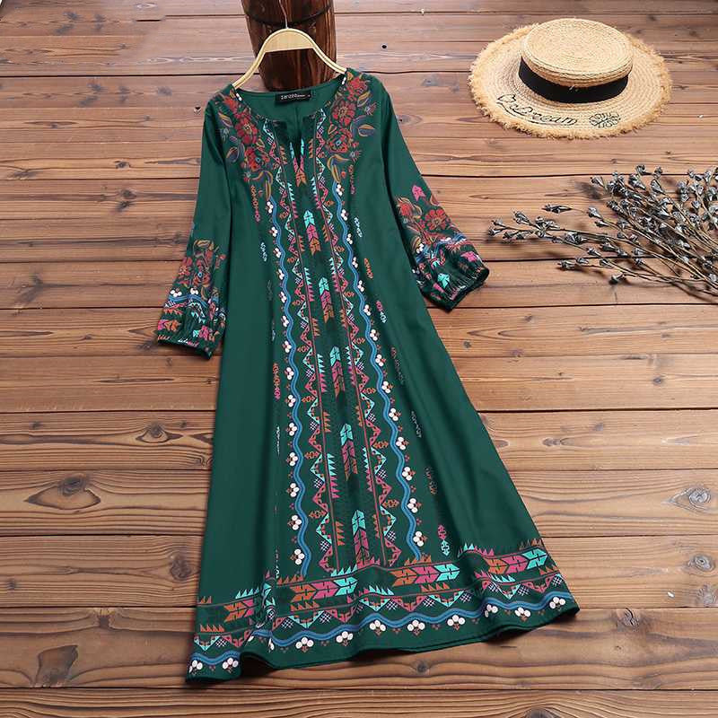 Printed casual tunic dress bohemian