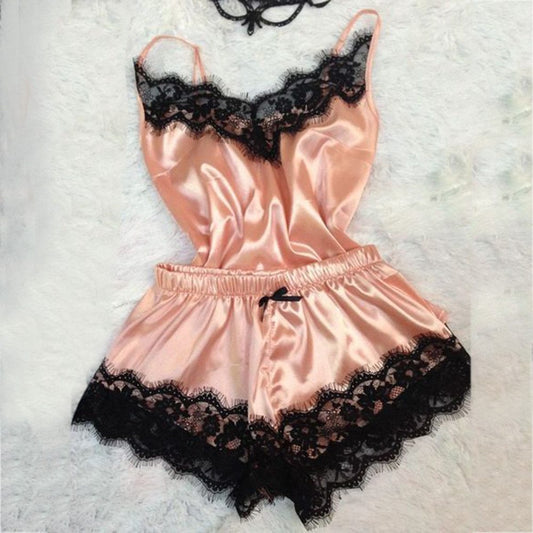 Tube top ice silk pajamas women's jumpsuit