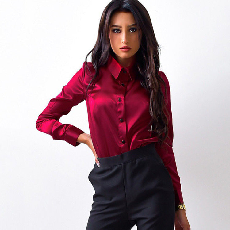 Stand-up Collar Long-sleeved Shirt
