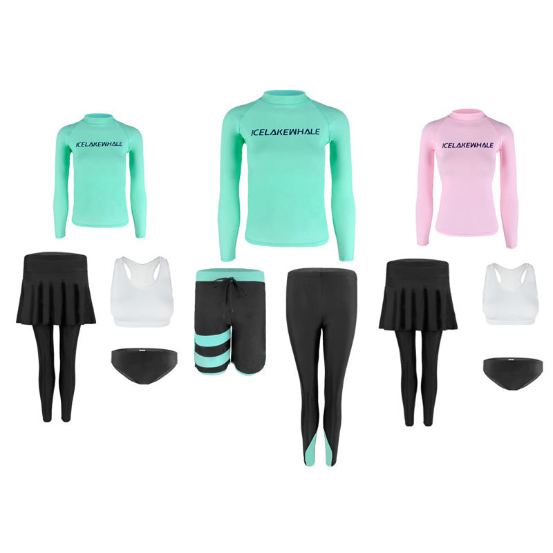 Women's Casual Diving Long Sleeved Swimsuit Split Set