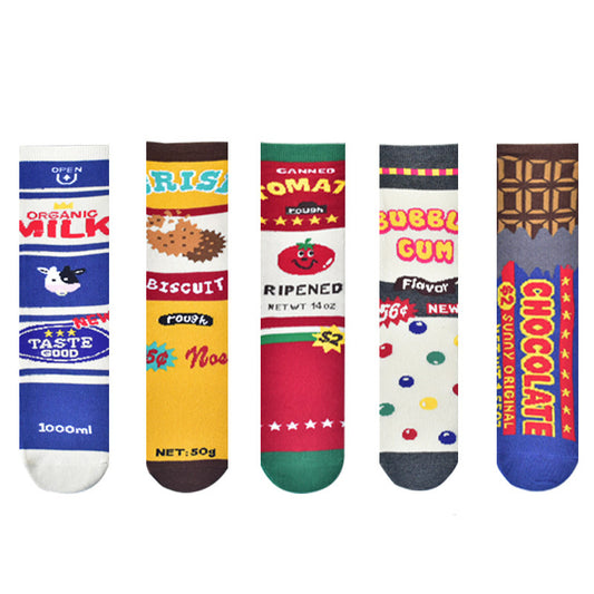 Milk Biscuit Tomato Cartoon Socks
