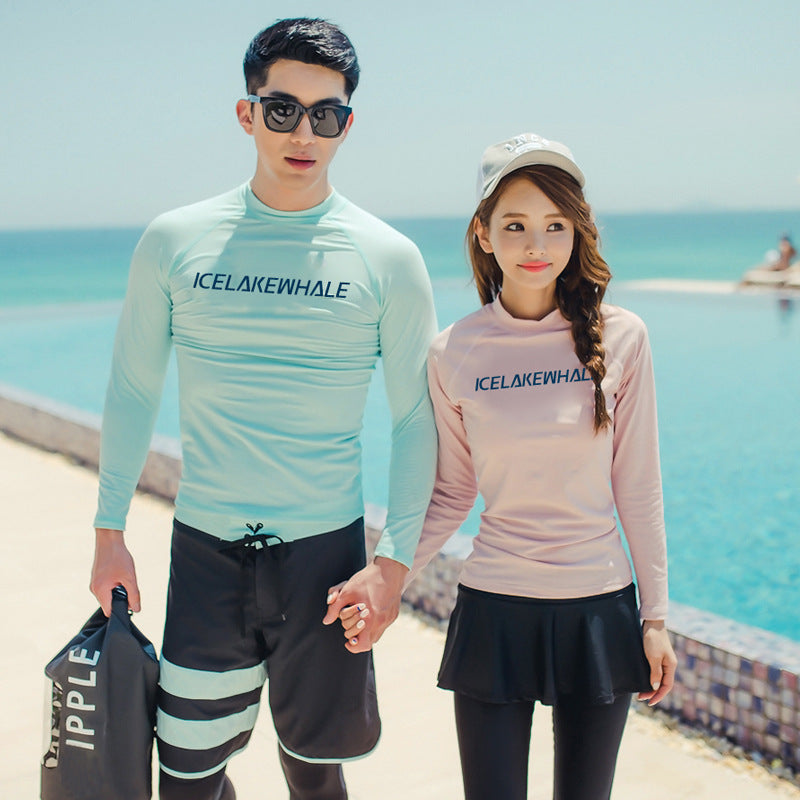 Women's Casual Diving Long Sleeved Swimsuit Split Set