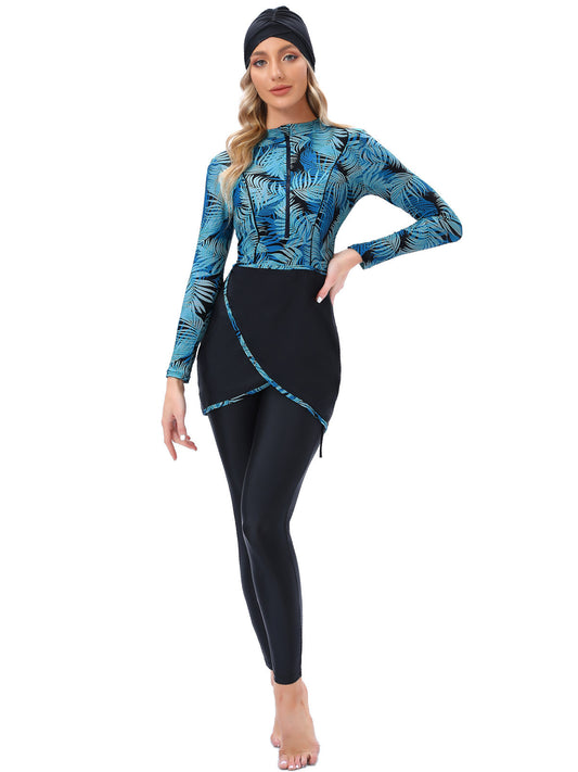 Floral Patterned 3-Piece Burkini