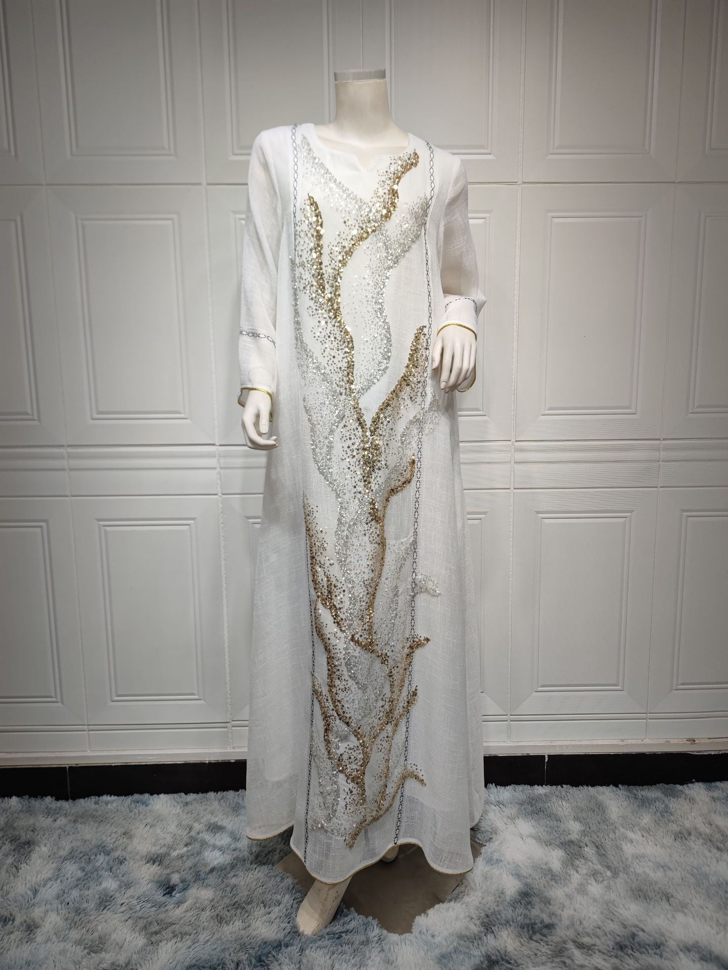 Muslim Robe Sequined Embroidery Dress