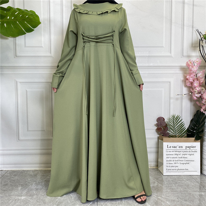 Amazon Hot Ebay Hot Sale Middle East Thick Crepe Skirt Large Hem Long Sleeve Muslim 6430
