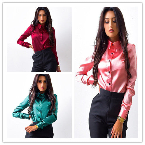 Stand-up Collar Long-sleeved Shirt